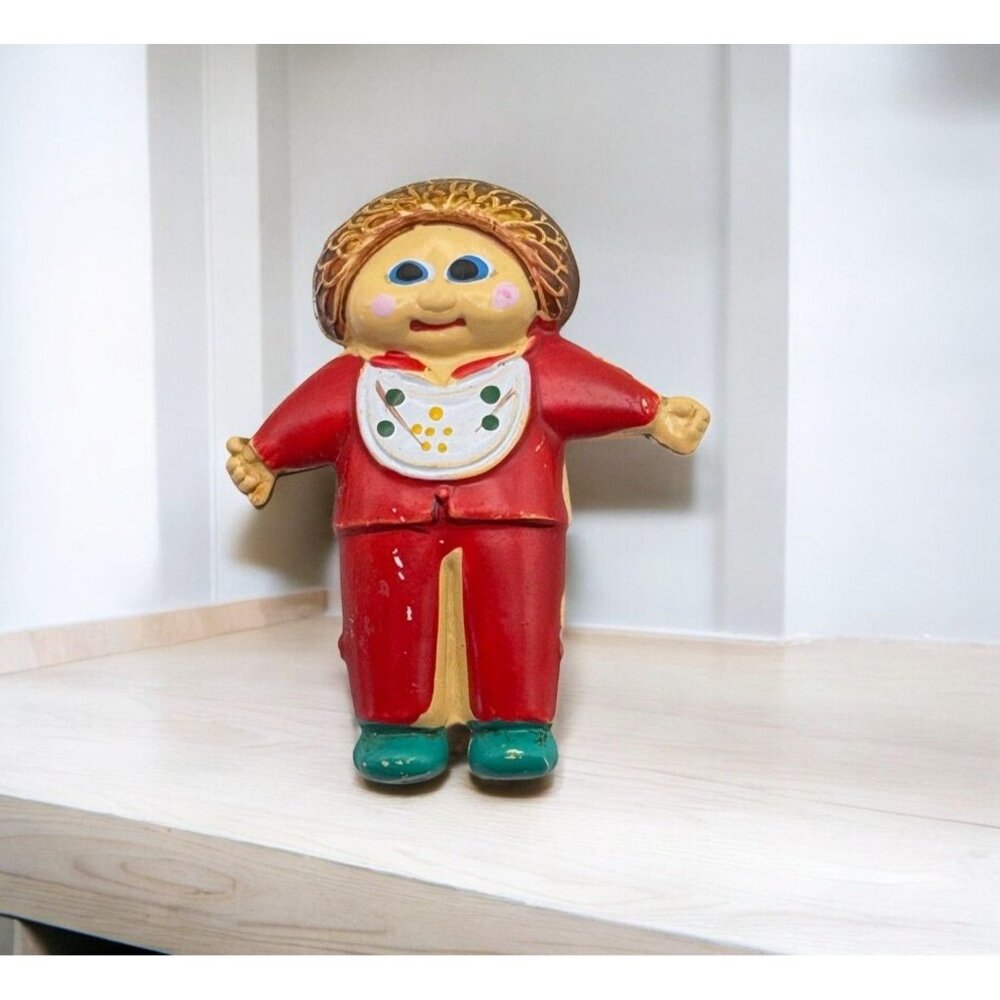 Vintage Cabbage Patch Kid Refrigerator Magnet Pressed Tin Litho Red Doll